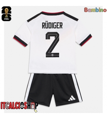Germania Antonio Rudiger #2 Prima Maglia Bambino Mondiali 2026 Manica Corta (+ Pantaloni corti)